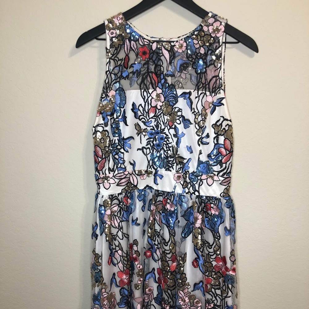 Neiman Marcus | Floral Embroidered Sequin Midi